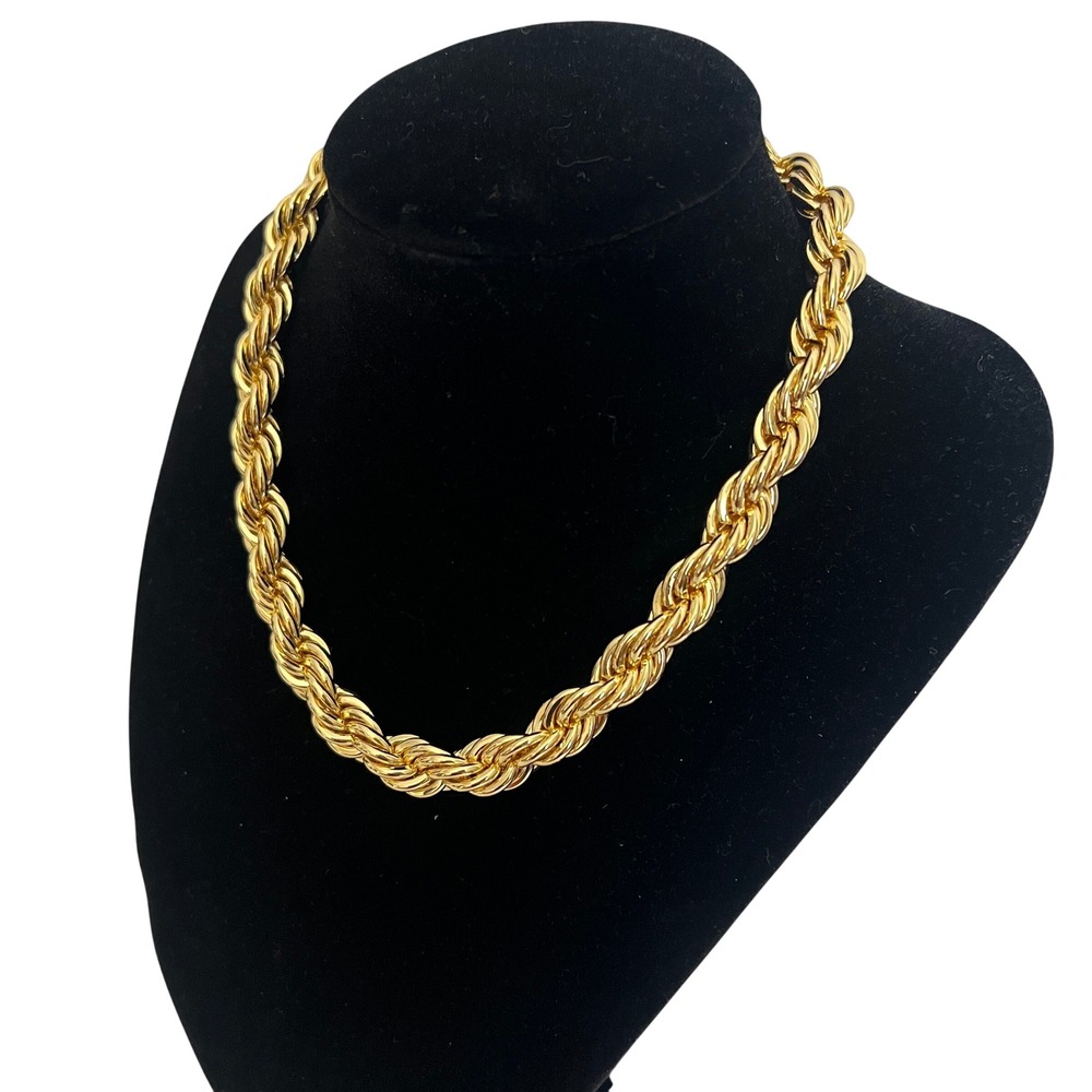 NWOT Uncommon James On Board Necklace Gold Twisted Rope Chain Chunky Statement - Picture 3 of 9